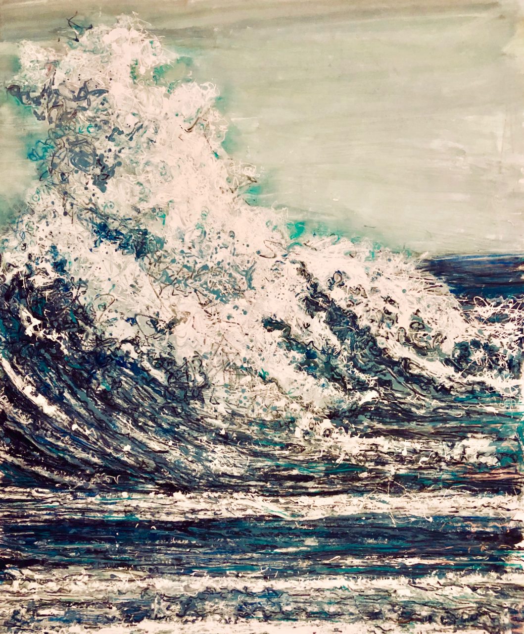 La vague, 165 x 130 cm, techniques mixtes